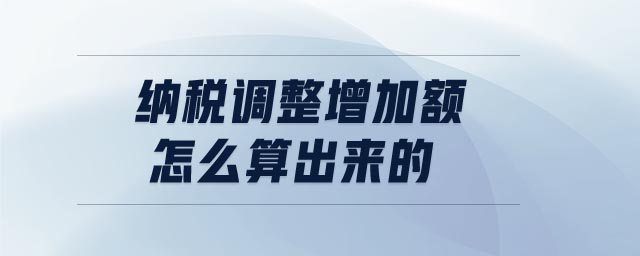 納稅調(diào)整增加額怎么算出來(lái)的