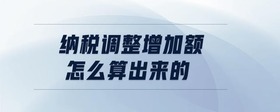 納稅調(diào)整增加額怎么算出來(lái)的