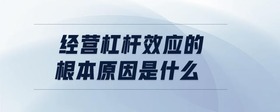 經(jīng)營(yíng)杠桿效應(yīng)的根本原因是什么