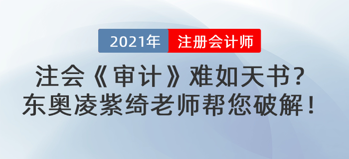 注會《審計》難如天書？東奧凌紫綺老師幫您破解！