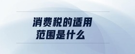 消費(fèi)稅的適用范圍是什么