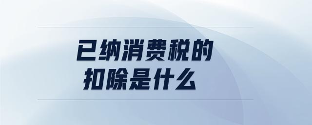 已納消費稅的扣除是什么