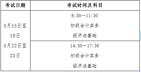 2021年江西初級會計(jì)考試具體安排如下