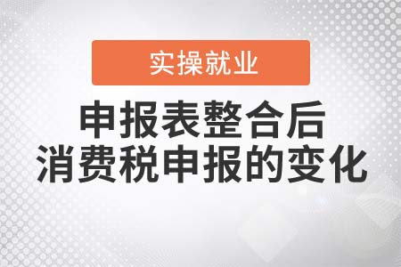 申報表整合后，消費稅申報有什么變化？