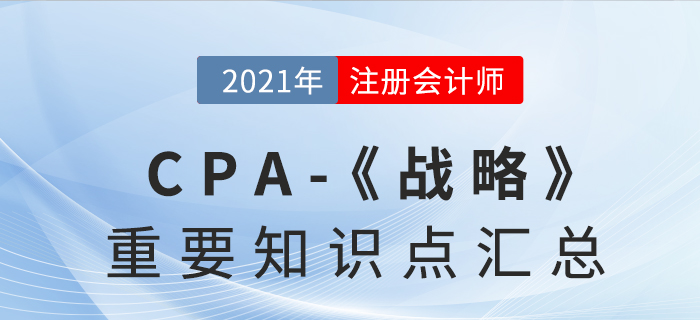 2021年CPA《戰(zhàn)略》重要知識點匯總