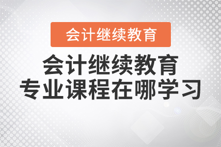 會計繼續(xù)教育專業(yè)課程在哪學習？