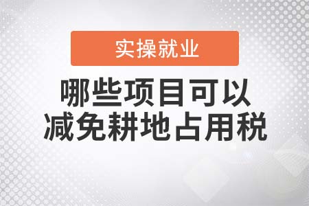 哪些項目可以減免耕地占用稅？