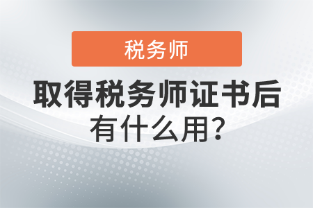 拿了稅務師的證能干嘛？