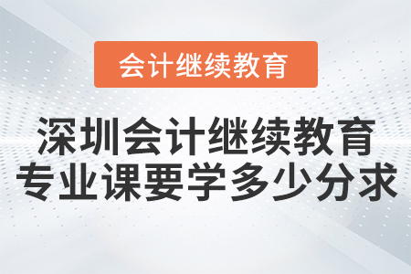 深圳會(huì)計(jì)繼續(xù)教育專業(yè)課要學(xué)多少分？