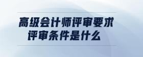 高級會(huì)計(jì)師評審要求評審條件是什么