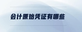 會(huì)計(jì)原始憑證有哪些