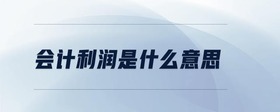 會(huì)計(jì)利潤(rùn)是什么意思