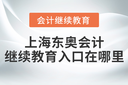 上海東奧會計(jì)繼續(xù)教育入口在哪里？