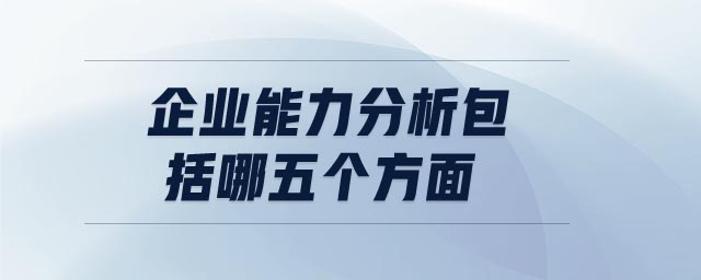 企業(yè)能力分析包括哪五個(gè)方面