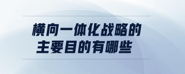 橫向一體化戰(zhàn)略的主要目的有哪些