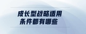 成長型戰(zhàn)略適用條件都有哪些