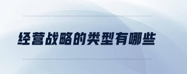 經(jīng)營戰(zhàn)略的類型有哪些