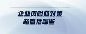 企業(yè)風險應(yīng)對策略包括哪些