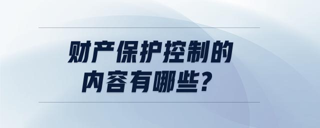財產(chǎn)保護控制的內(nèi)容有哪些