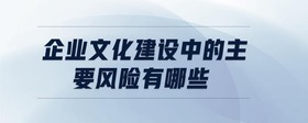 企業(yè)文化建設(shè)中的主要風(fēng)險(xiǎn)有哪些