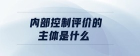 內(nèi)部控制評(píng)價(jià)的主體是什么