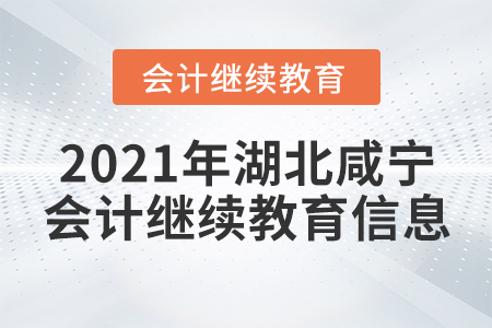 2021年湖北咸寧會計繼續(xù)教育信息