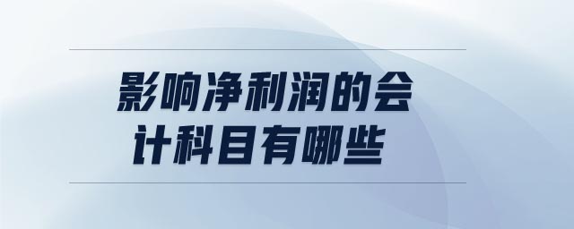 影響凈利潤的會計科目有哪些