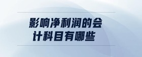 影響凈利潤的會(huì)計(jì)科目有哪些