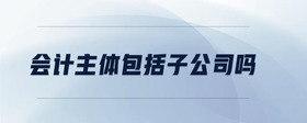 會(huì)計(jì)主體包括子公司嗎