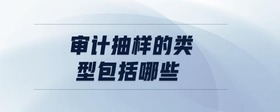 審計(jì)抽樣的類型包括哪些