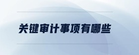 關(guān)鍵審計事項有哪些