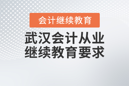 武漢會計從業(yè)繼續(xù)教育要求