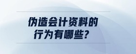 偽造會(huì)計(jì)資料的行為有哪些?