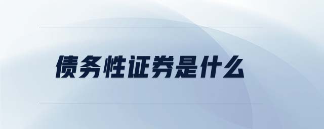 債務(wù)性證券是什么