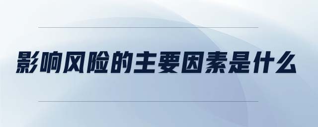 影響風險的主要因素是什么