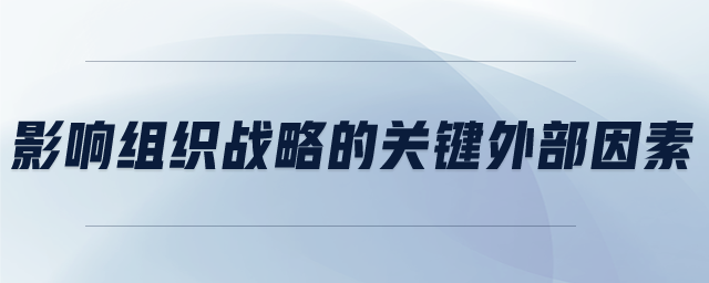 影響組織戰(zhàn)略的關(guān)鍵外部因素