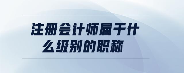 注冊(cè)會(huì)計(jì)師屬于什么級(jí)別的職稱(chēng)