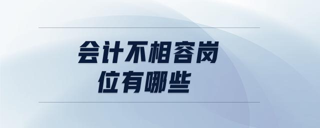 會(huì)計(jì)不相容崗位有哪些