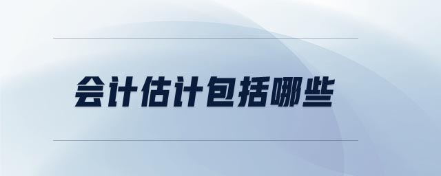 會(huì)計(jì)估計(jì)包括哪些