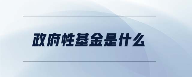 政府性基金是什么