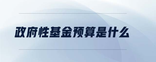 政府性基金預算是什么