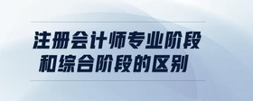 注冊會計師專業(yè)階段和綜合階段的區(qū)別