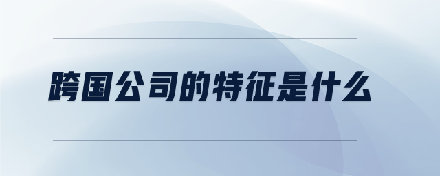 跨國公司的特征是什么