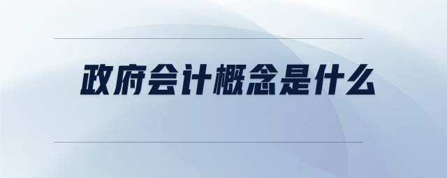 政府會計概念是什么