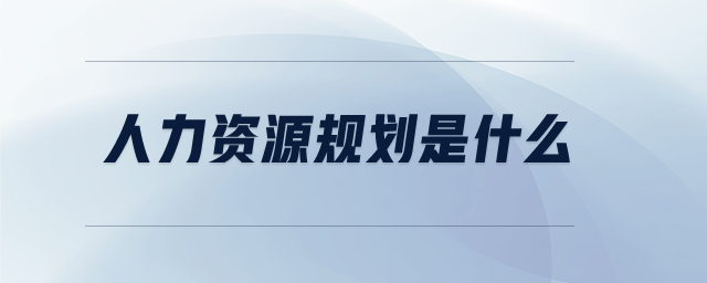 人力資源規(guī)劃是什么