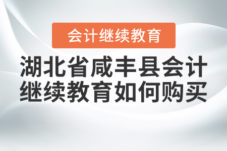 2020和2021年湖北省咸豐縣會計繼續(xù)教育如何購買？