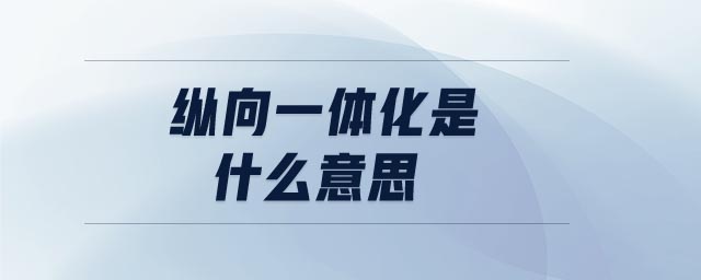 縱向一體化是什么意思