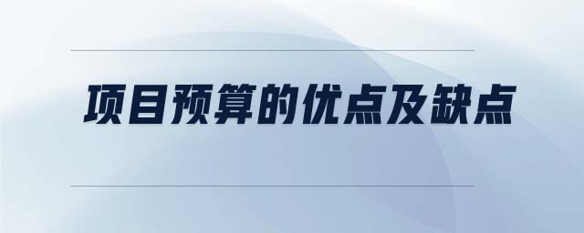 項(xiàng)目預(yù)算的優(yōu)點(diǎn)及缺點(diǎn)