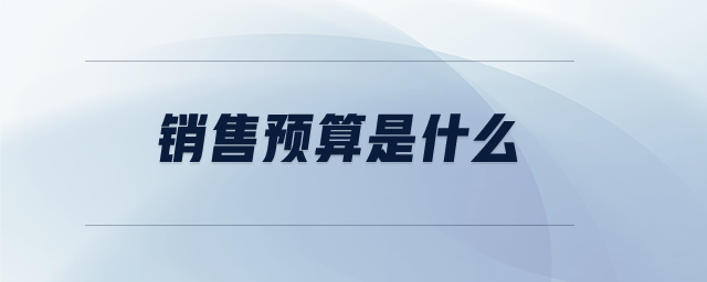銷售預算是什么