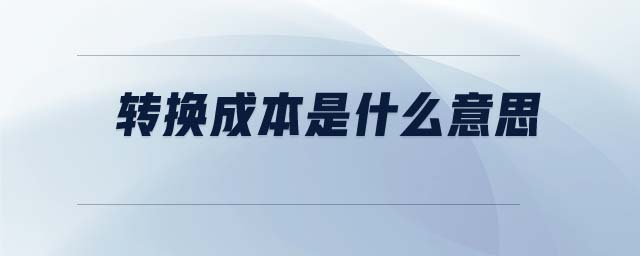 轉(zhuǎn)換成本是什么意思